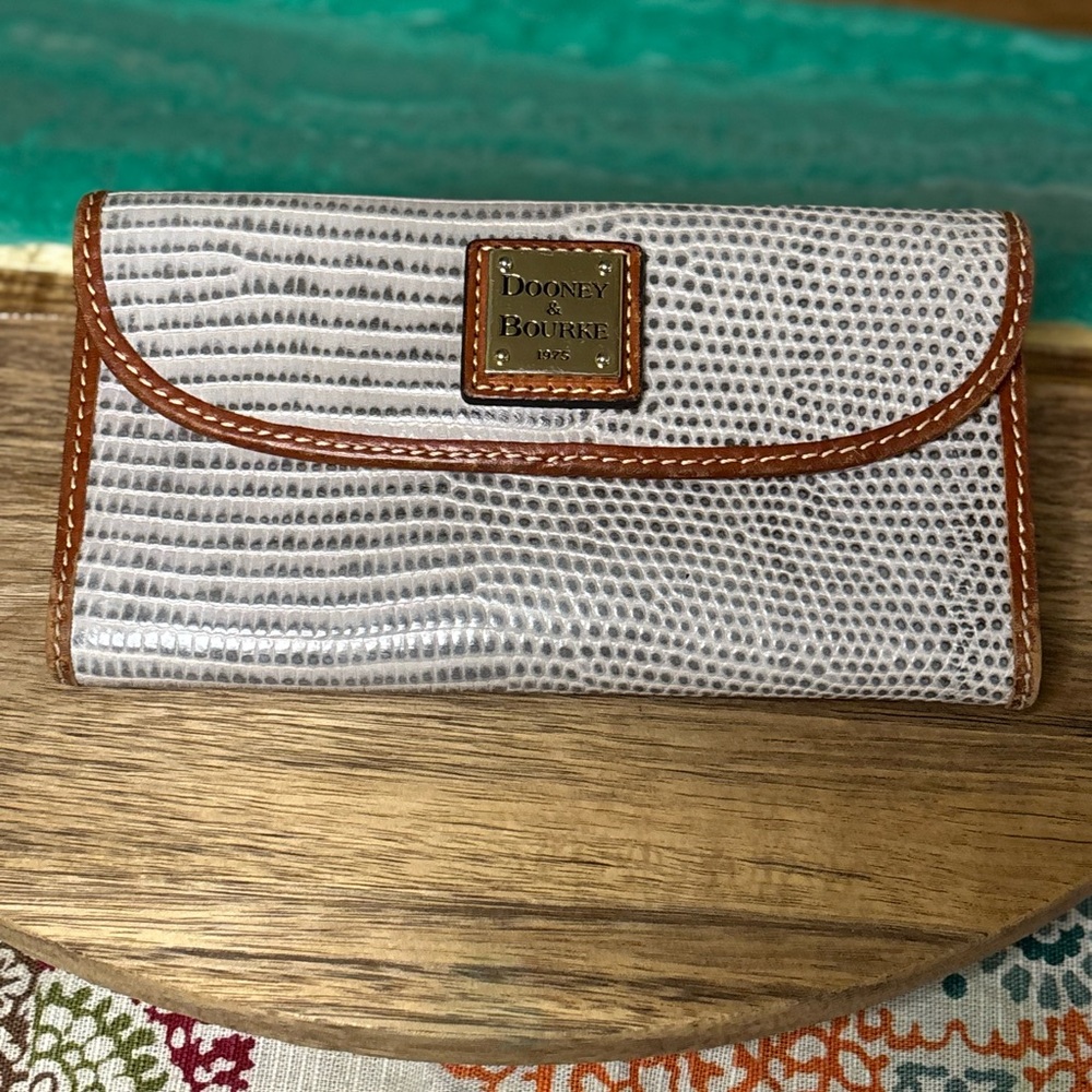 Dooney & Bourke Gray, White and Brown Women's Wallet
